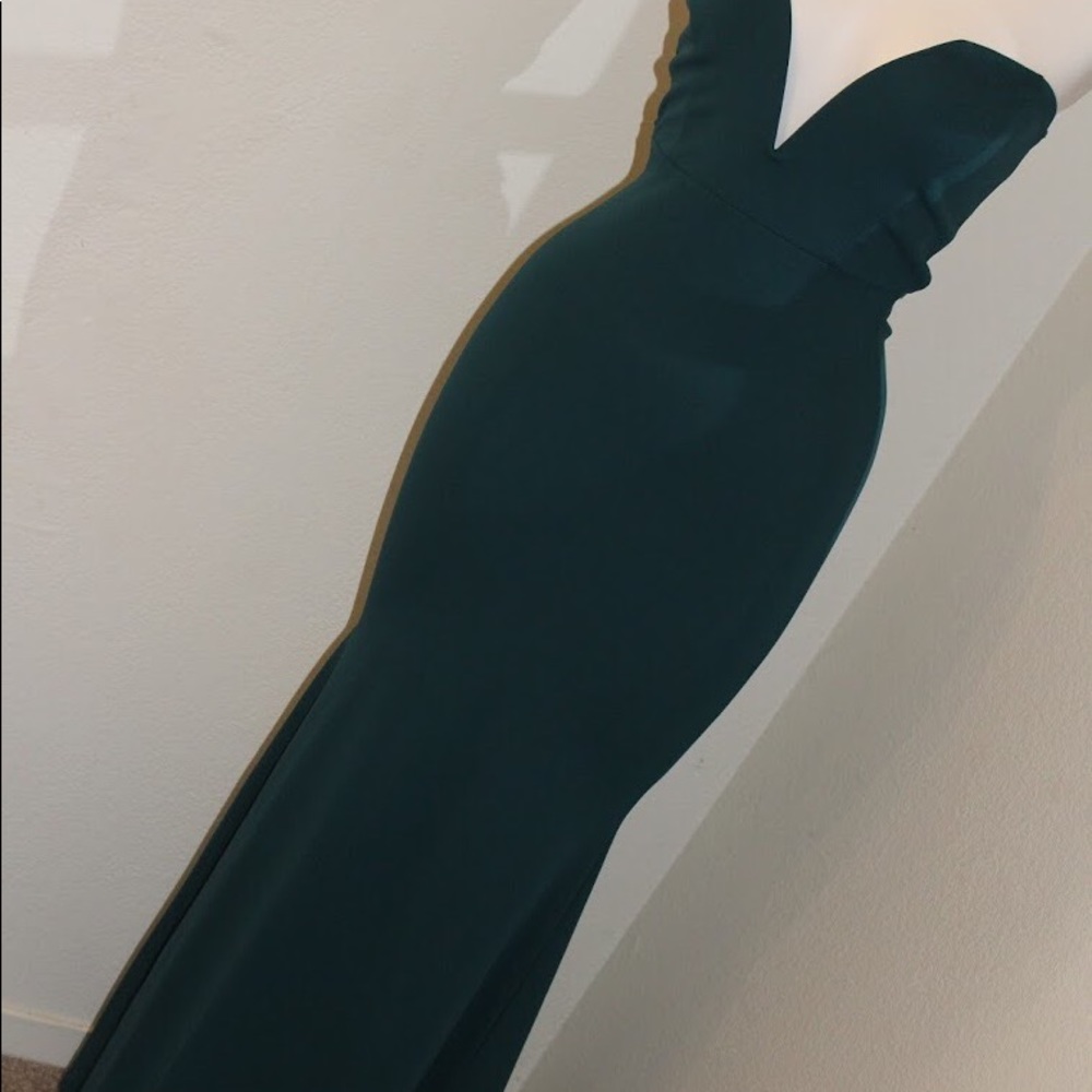 Emerald Plunge v-neck Dress w/ Low Back